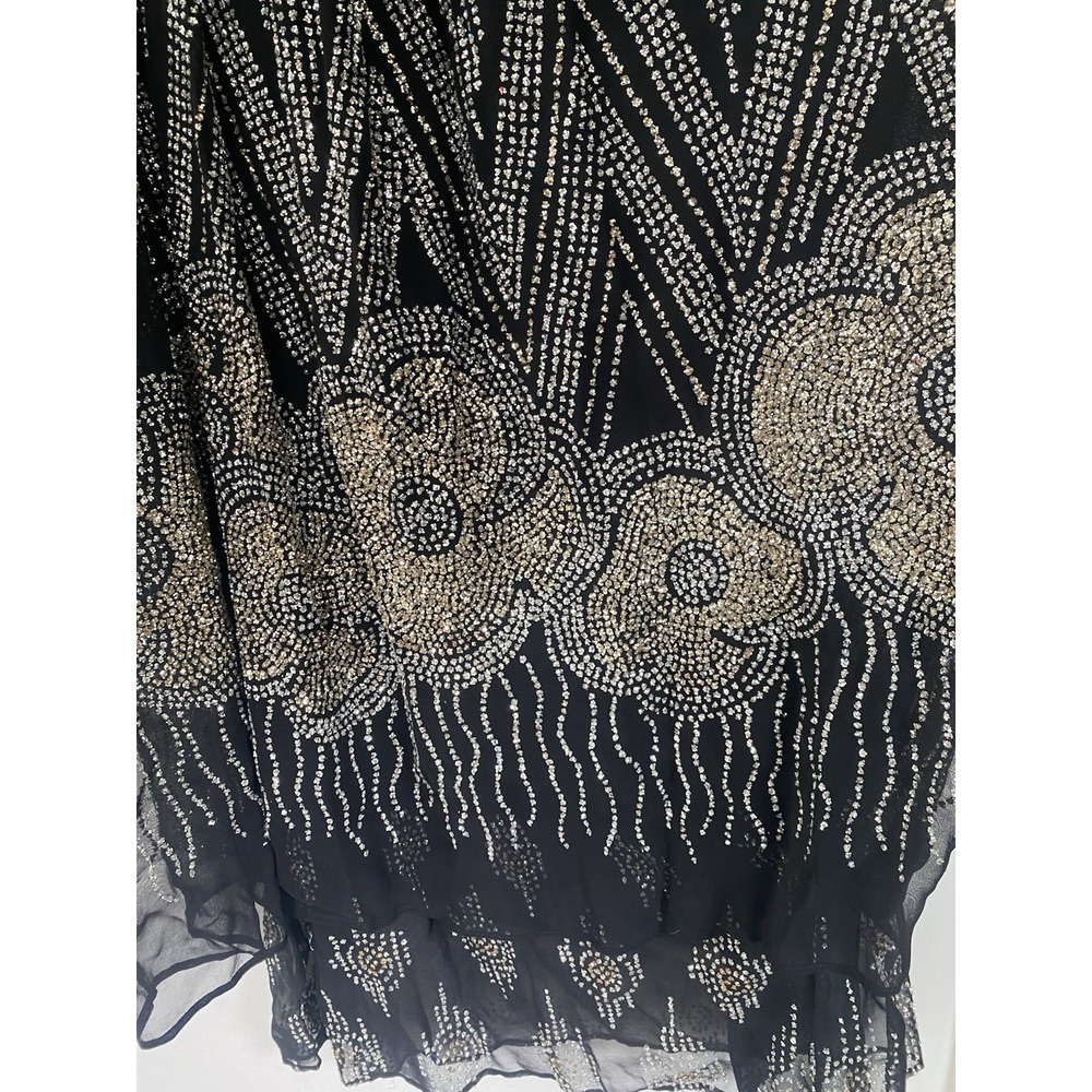 Vintage 80s Saks Fifth Avenue Gatsby Revival Glitter Motif Art Deco France - Picture 3 of 12